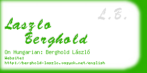 laszlo berghold business card